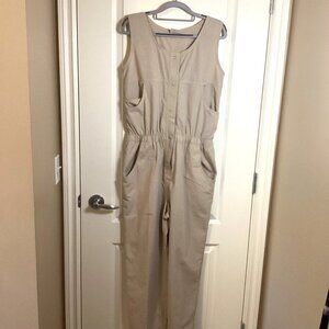 Lady Foot Locker Women's Sleeveless Jumpsuit Size M Long Wide Straight Leg